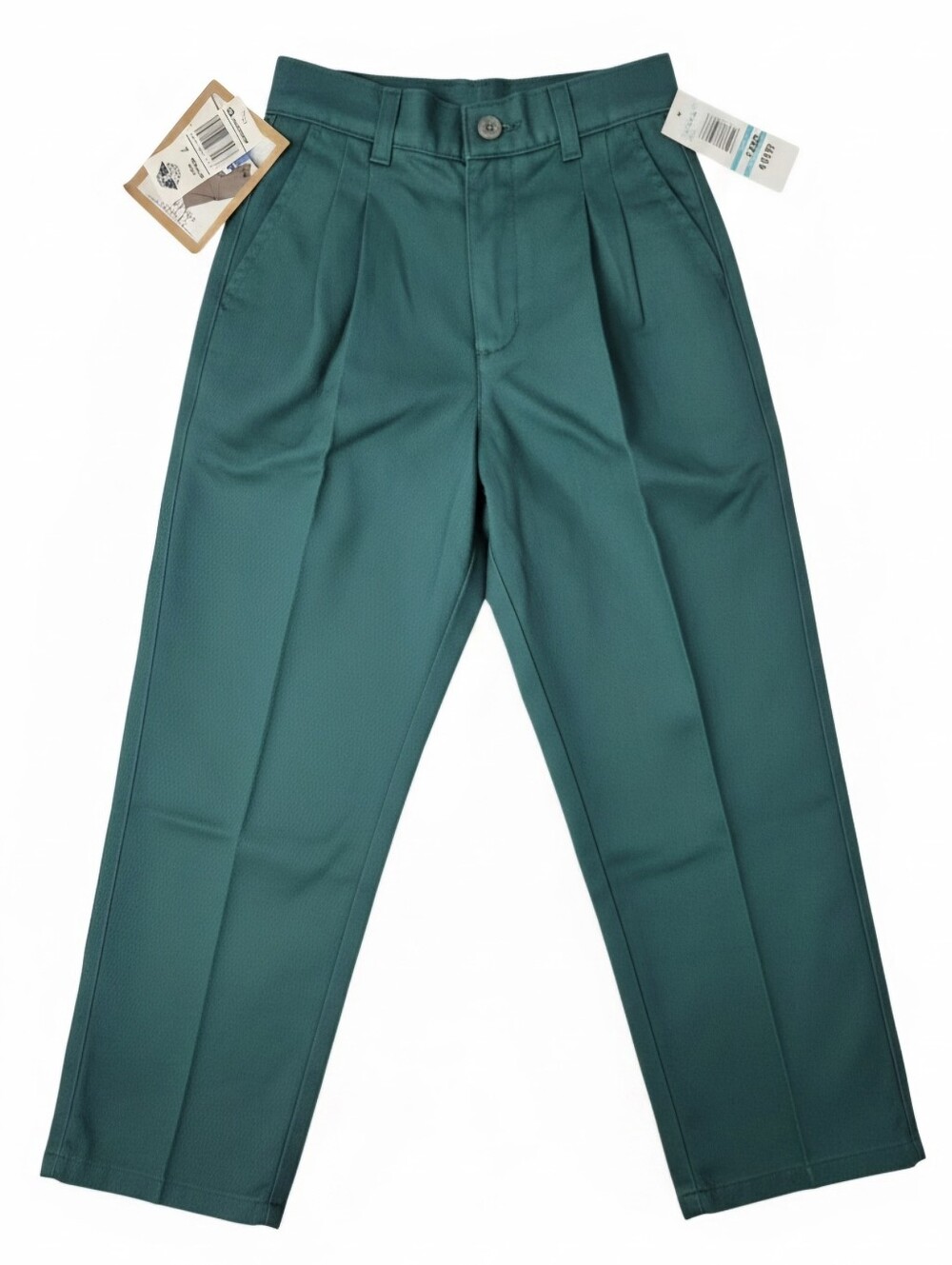 NWT Vintage 90s Dockers Boys Green Pleated Chino Pants Size 7 Regular Deadstock